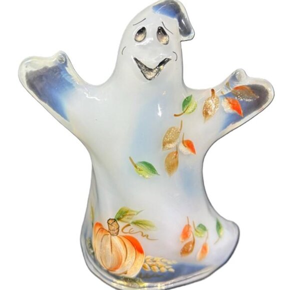 MINT 2005 Fenton Art Glass Halloween Ghost, Signed by J. Cutshaw - Picture 3 of 13